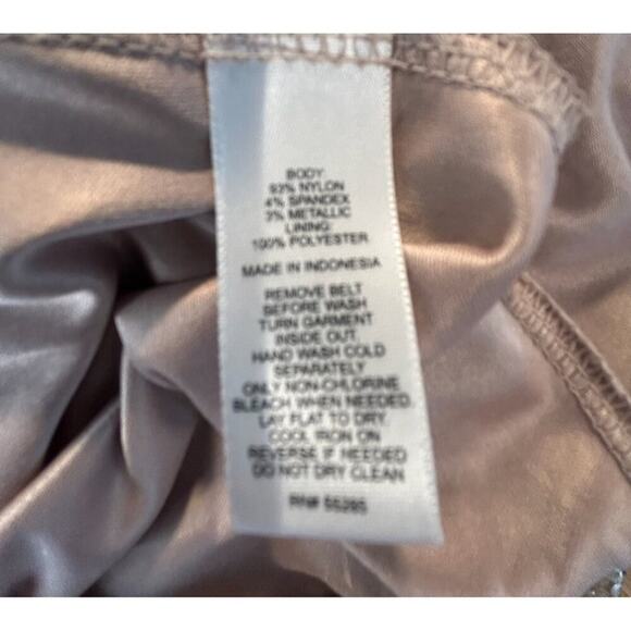 Express Silver Sequin Sleeveless Dress With Deep V-Back & Elastic Waist, Medium - Picture 5 of 6